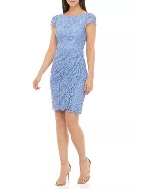 Vince Camuto Scallop Lace Cap Sleeve Bodycon Dress